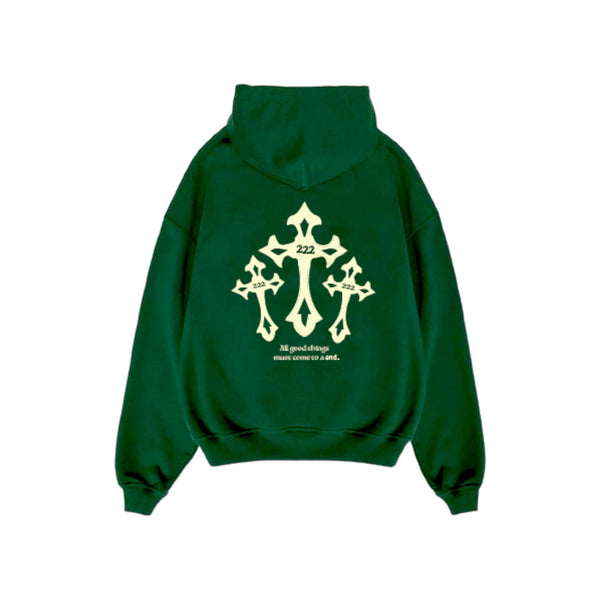 Forest Green triple cross hoodie